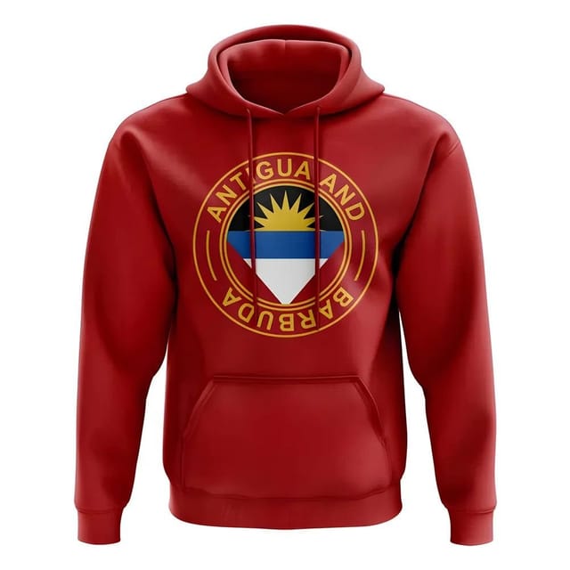 Antigua Antigua Men's Personalised & Barbuda Football Badge Hoodie in Red - 2