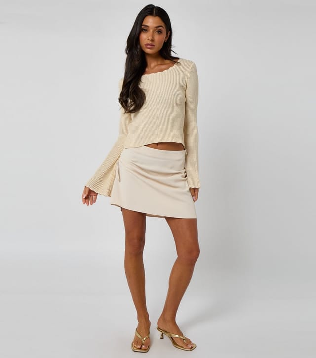 Urban Bliss Women's Cream Draped Mini Skirt Urban Bliss New Look - 2