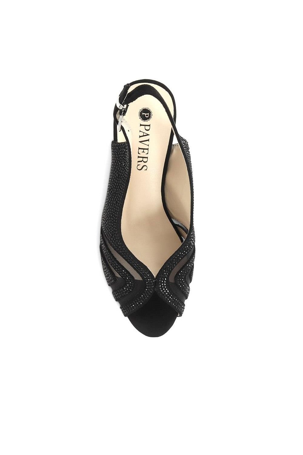 Pavers Pavers Women's Sling-Back Evening Heels in Black - 4
