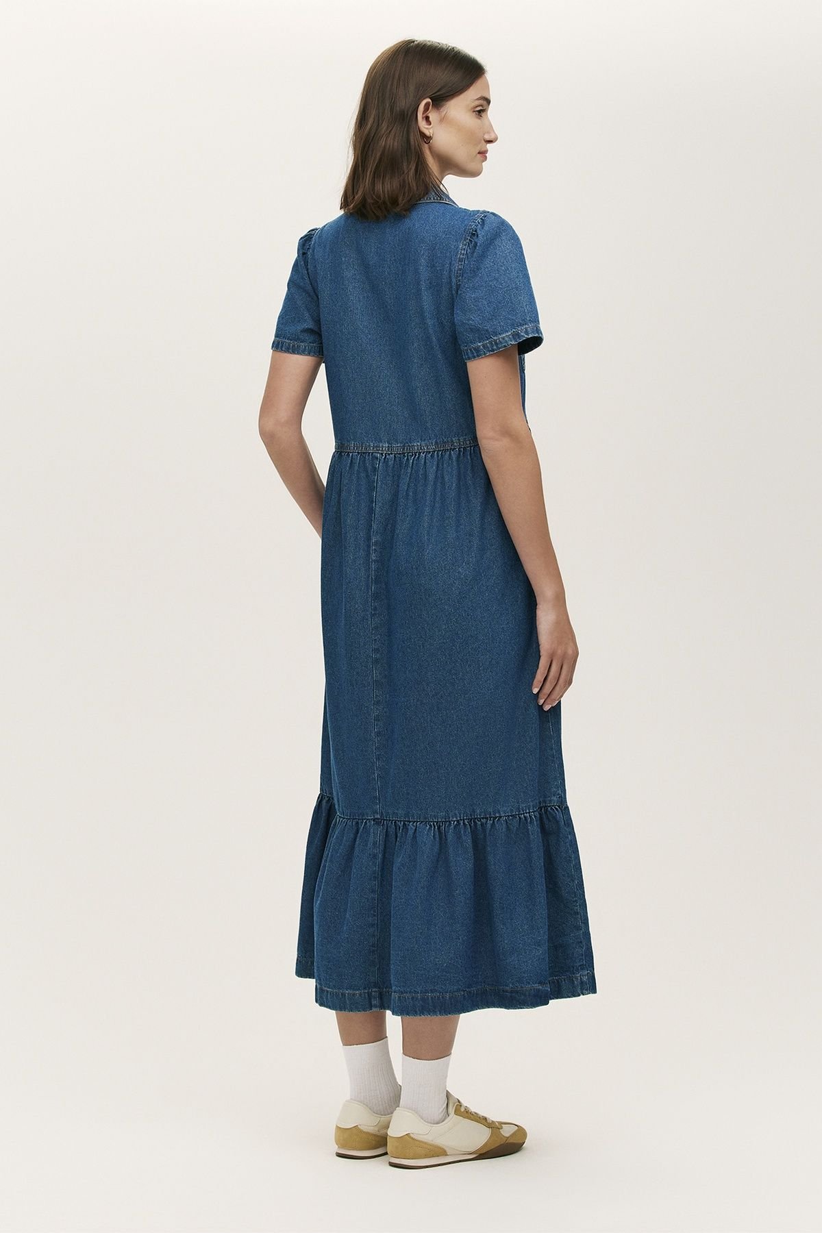 Finery London Finery London Women's Tania Denim Midi Shirt Dress in Blue - 3