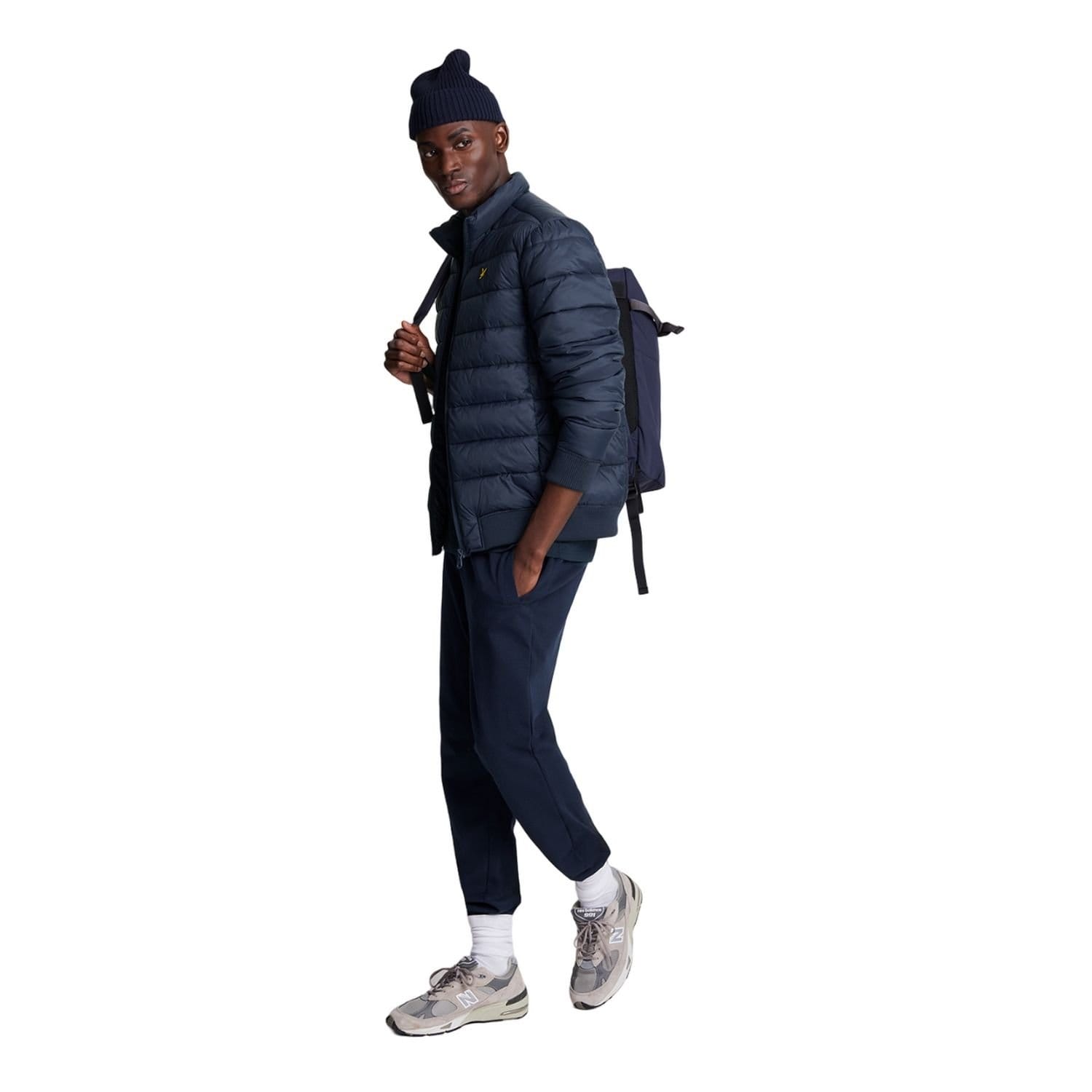 Lyle & Scott Lyle & Scott Men's Funnel Neck Padded Jacket in Dark Navy - 4