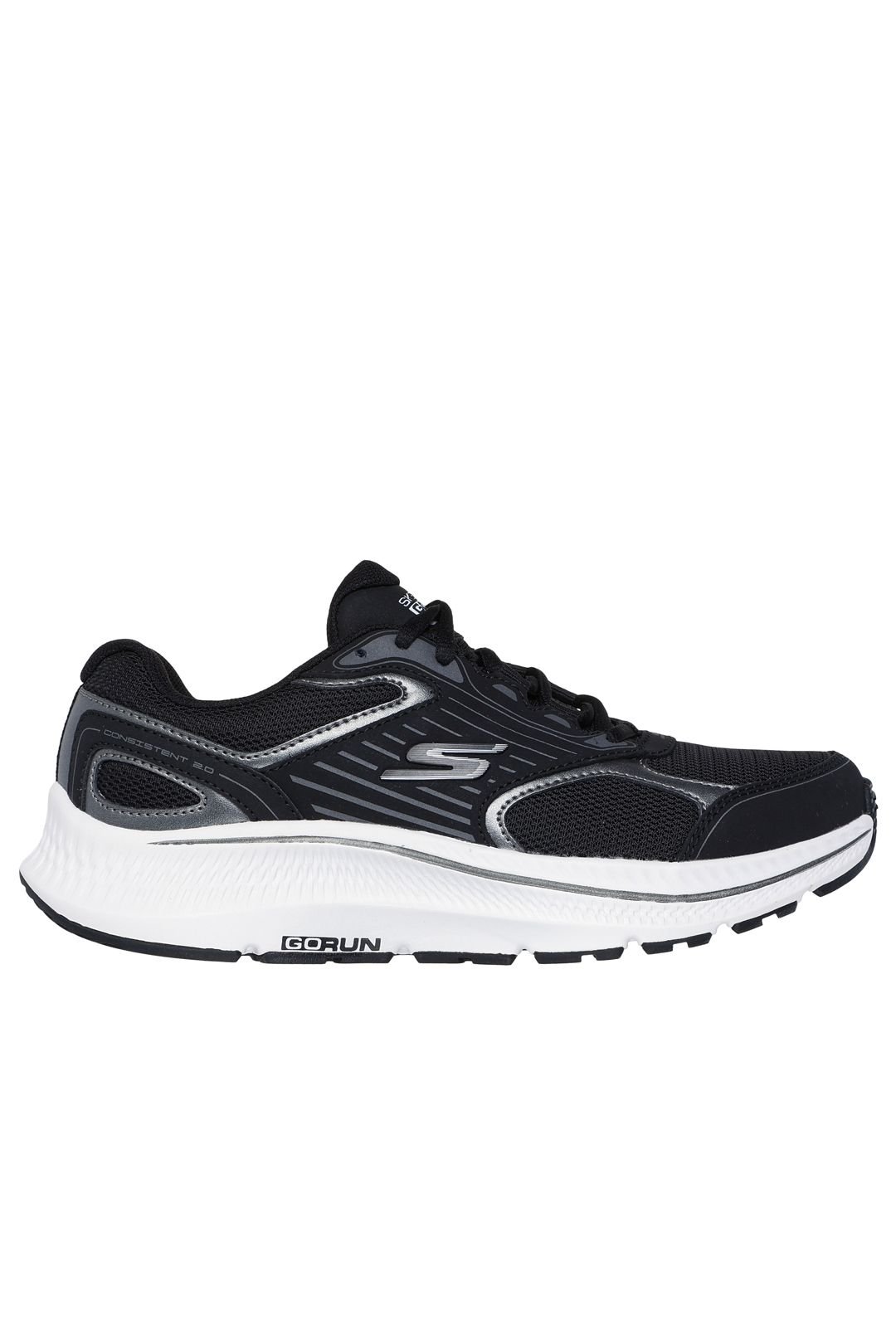 Skechers Skechers Women's GO RUN CONSISTENT 2.0 ADVANTAGE Leather Overlay Lace Up Black/White in Black - 3