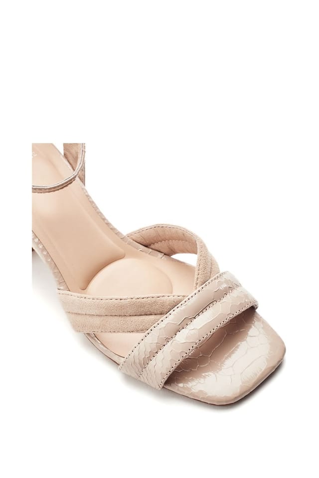 Moda In Pelle Moda In Pelle Women's 'Madelia' Snake Print Heeled Sandals in Stone - 3