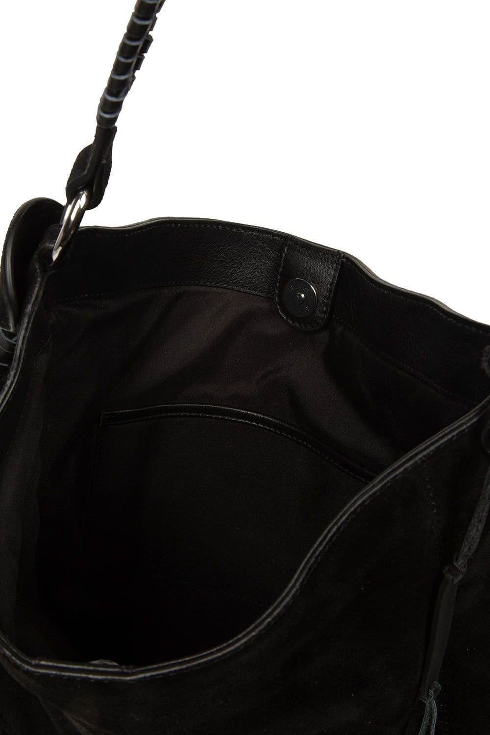 Cultured London Cultured London Women's 'Bonnie' Leather Shoulder Bag in Black - 4