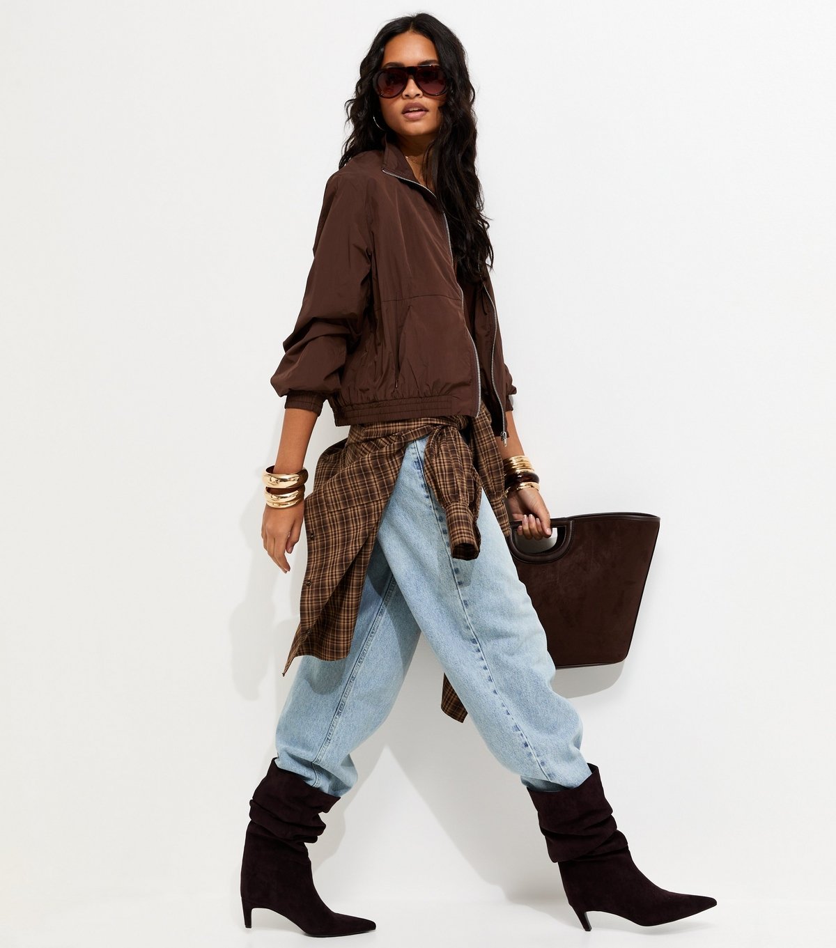 New Look Women's Light Blue Low Rise Baggy Wide Leg Jeans New Look - 4