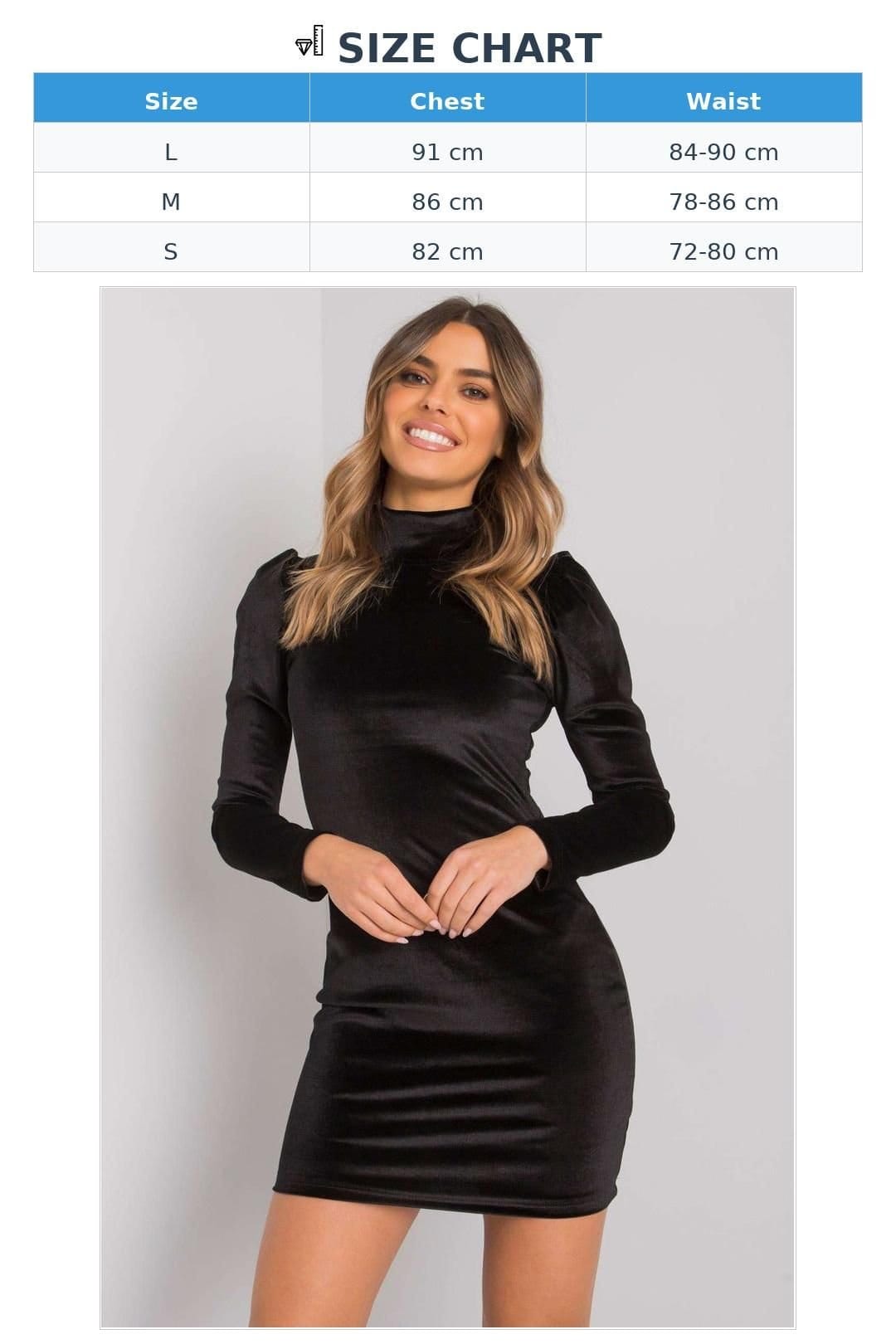 Love Lace Love Lace Women's Black Velour Fitted Zip Long Sleeve Dress - 4