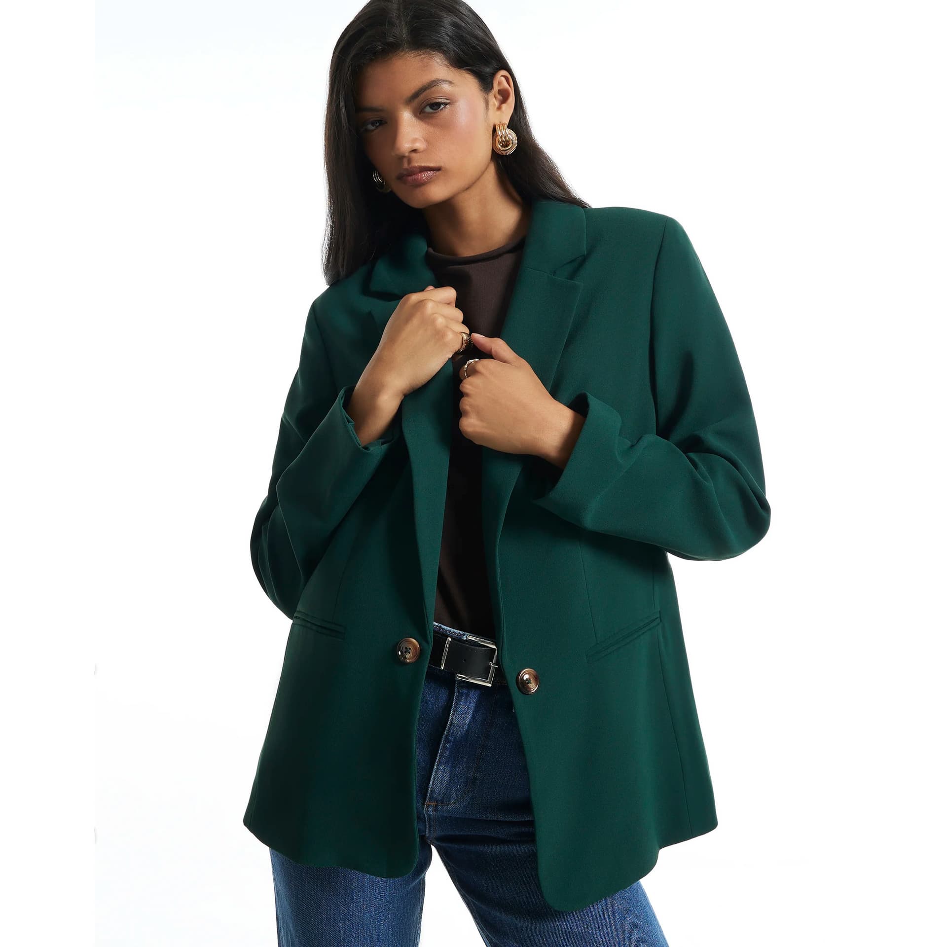 River Island River Island Womens Green Crepe Blazer