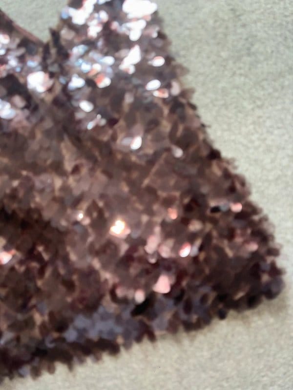 EGO Brown Disc Sequin Plunge Neck Mini Dress Size 16