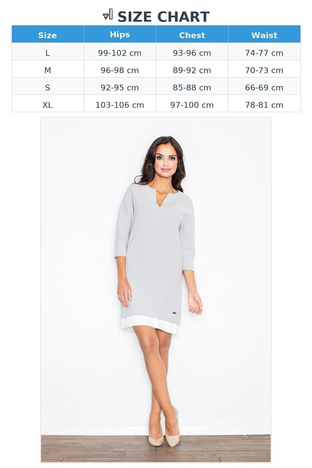 Love Lace Love Lace Women's Minimalist Day Dress with Contrast Hem Pockets in Grey - 3