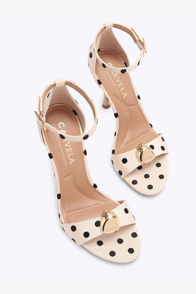 Carvela Carvela Women's 'Incanto Sandal Polka' Fabric Heels in White - 2
