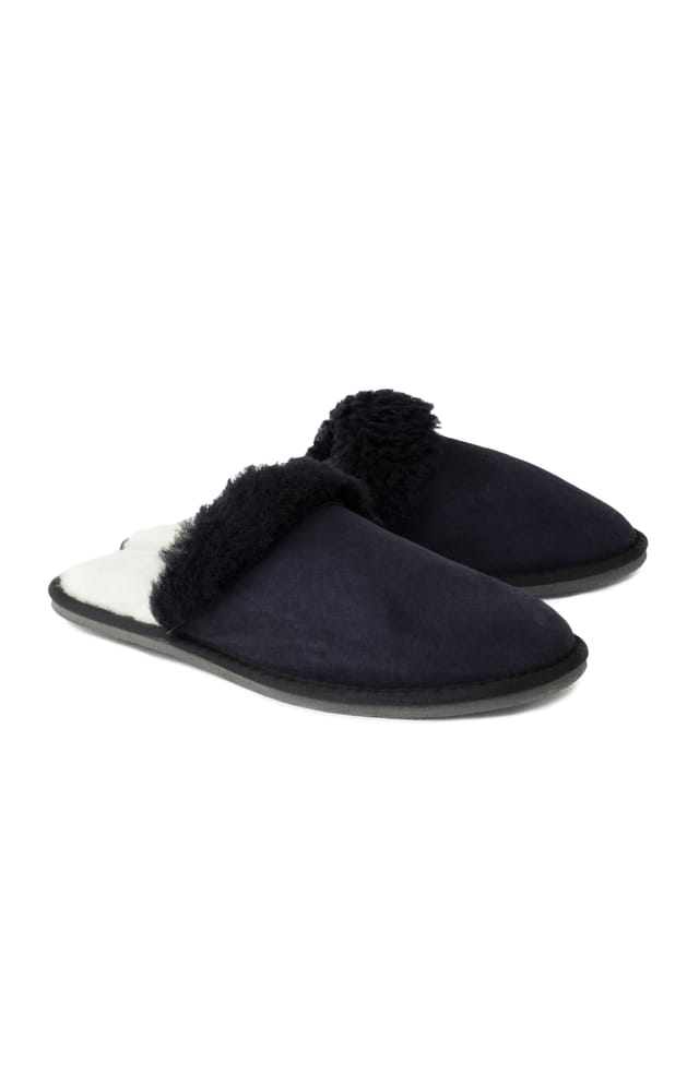 Celtic & Co Celtic & Co Men's British Shearling Mules in Dark Navy - 2