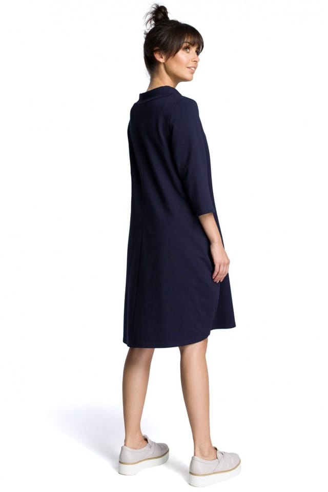 Love Lace Love Lace Women's Loose Fit Dress with Neck Tie & Pockets in Blue - 2