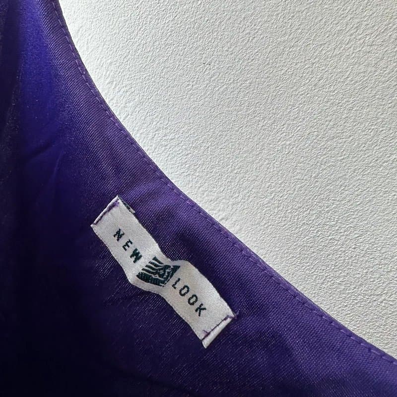 New Look Vintage Y2K new look cowl neck chiffon asymmetrical purple dress fairycore