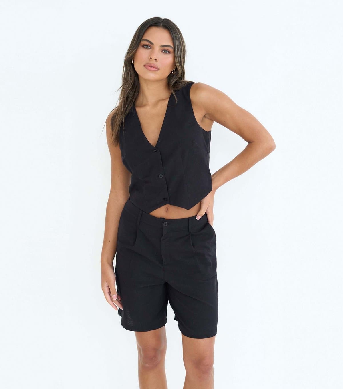 Urban Bliss Urban Bliss Black Cotton Blend Shorts
