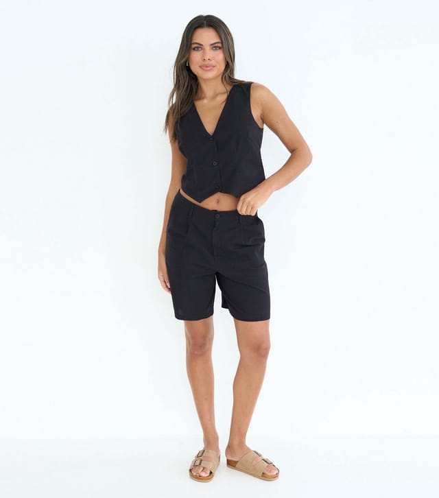 Urban Bliss Women's Black Cotton Blend Shorts Urban Bliss New Look - 3