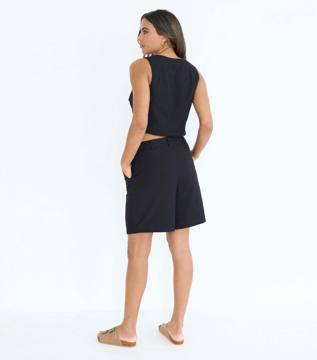 Urban Bliss Women's Black Cotton Blend Shorts Urban Bliss New Look - 4