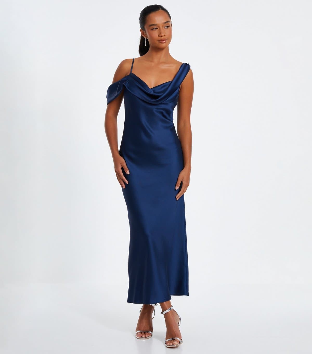 Quiz Women's Navy Cowl Neck Maxi Dress Quiz New Look