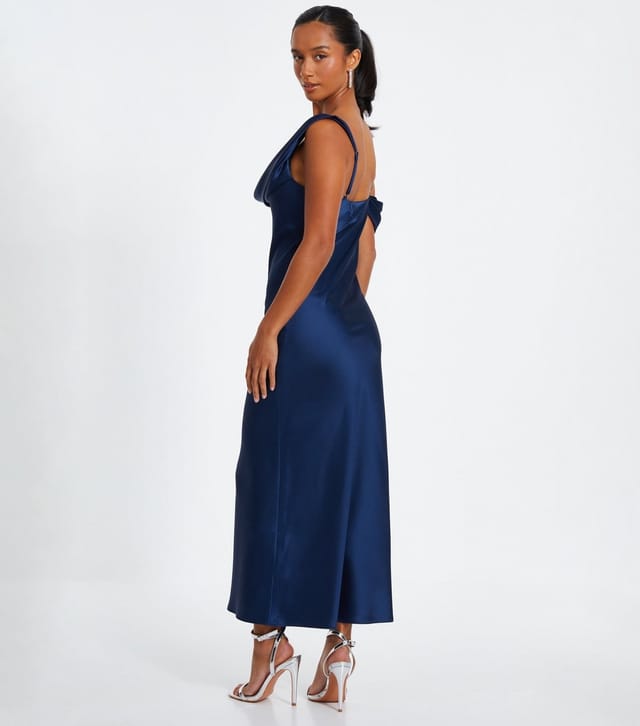 Quiz Women's Navy Cowl Neck Maxi Dress Quiz New Look - 3