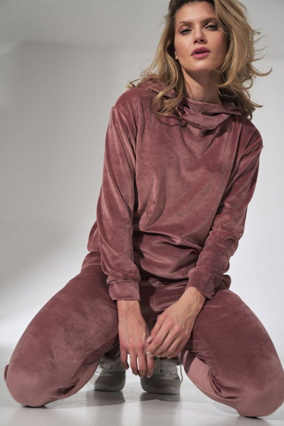 Love Lace Love Lace Women's Pink Velour Sweatpants with Pockets Drawstring - 4