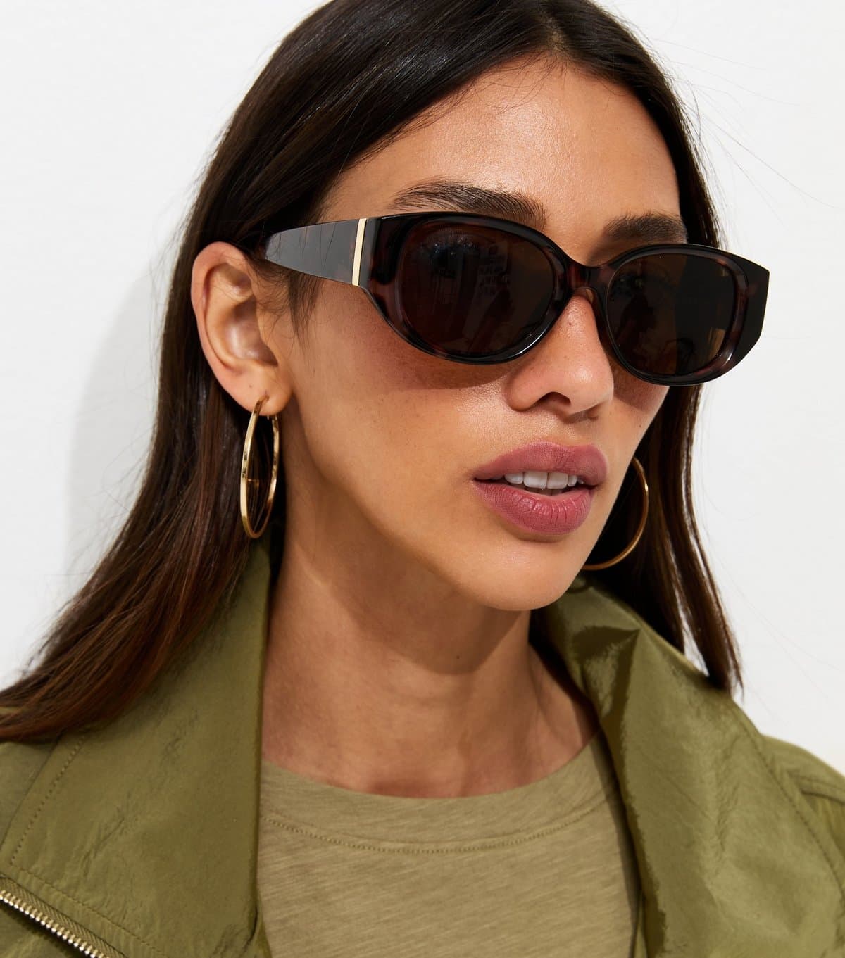 New Look Brown Tortoiseshell Oversized Oval Sunglasses New Look