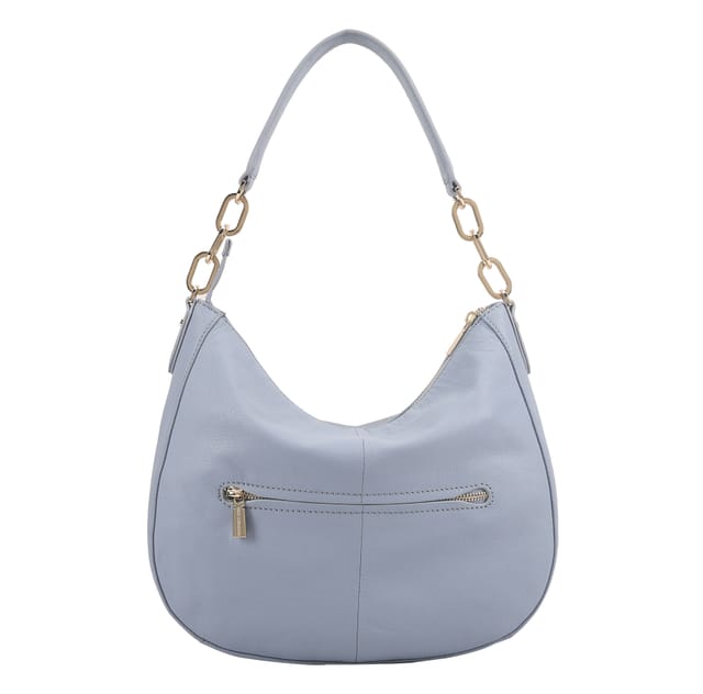Paul Costelloe Paul Costelloe Women's Bisbee Leather Shoulder Bag in Light Blue - 3