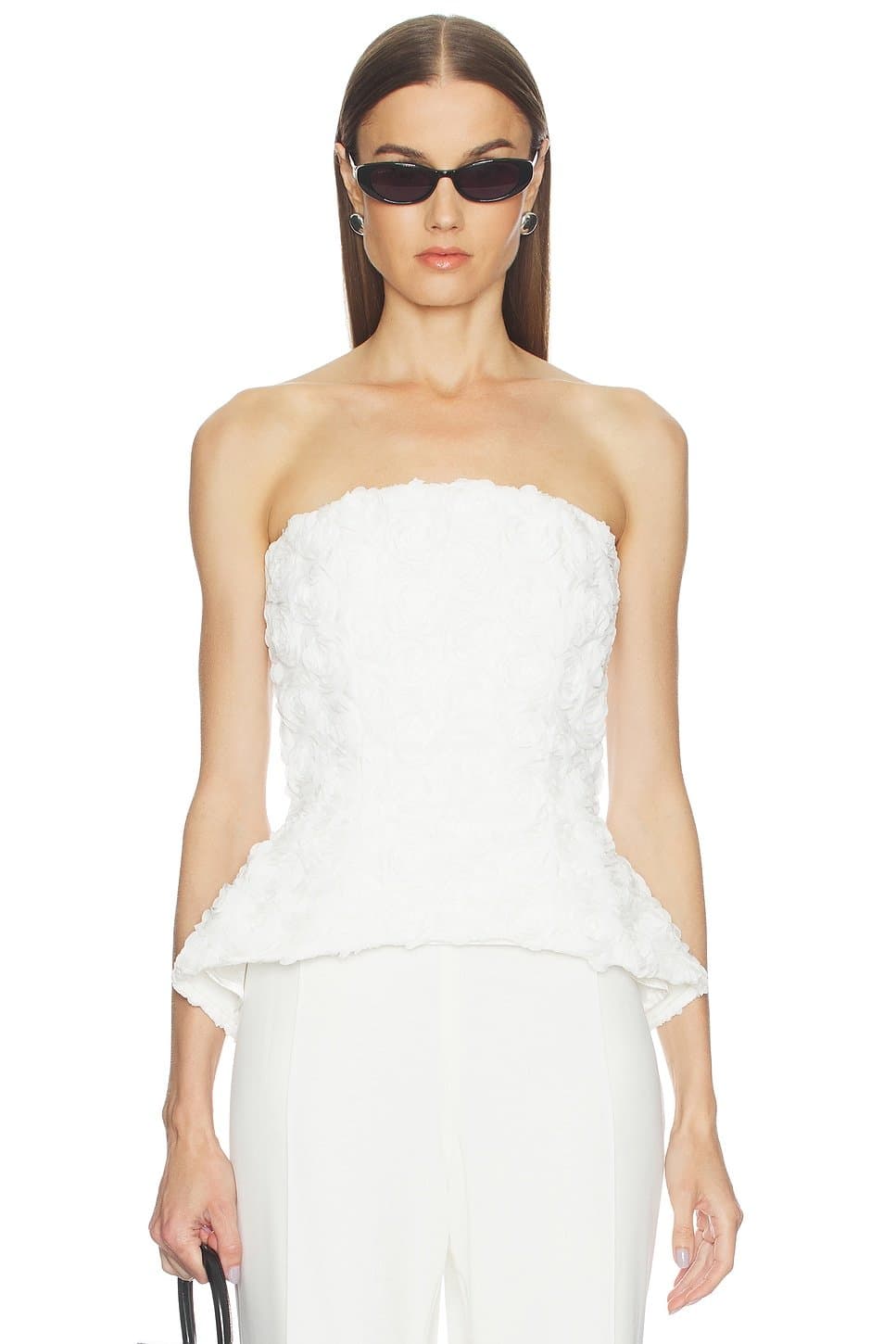 revolve Revolve Nadine Merabi White Peplum Top