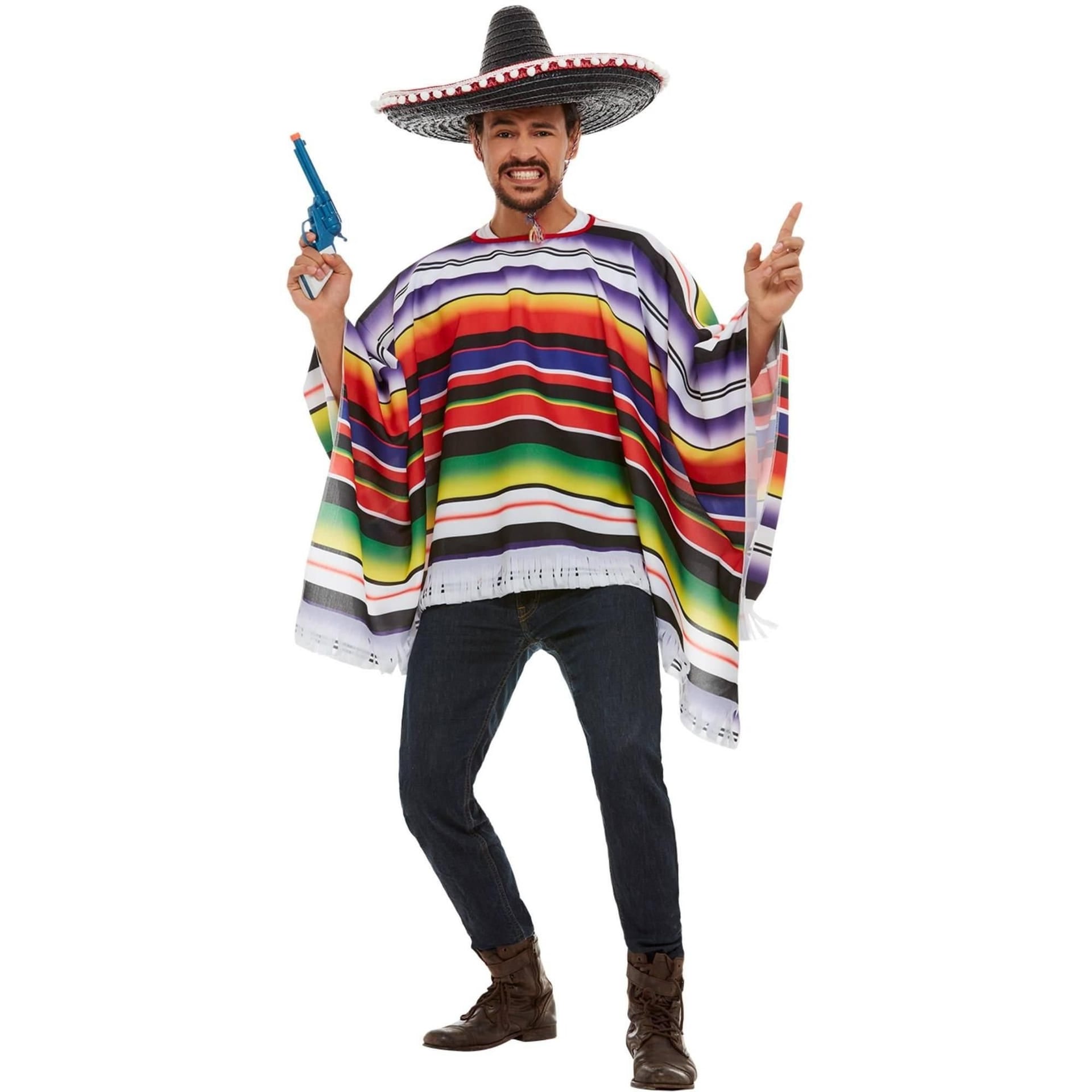 Smiffys Smiffys Men's Striped Poncho - 4