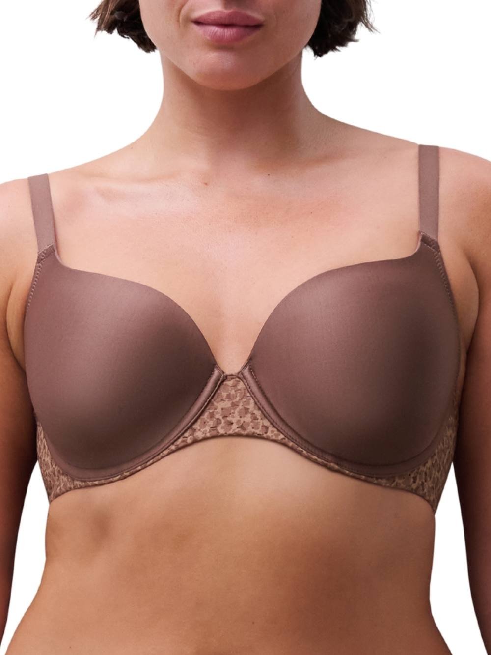 Chantelle Chantelle Women's Norah Covering T-Shirt Bra in Brown - 2