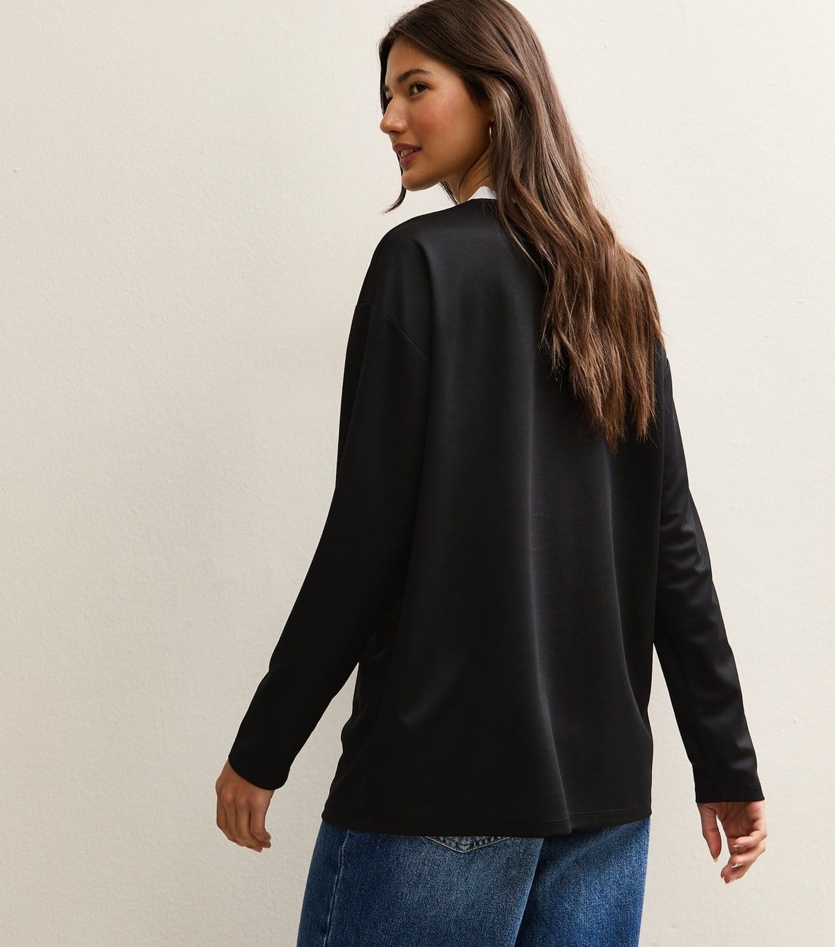 New Look Women's Black New York Logo Football Top New Look - 4