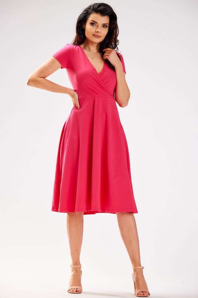 Love Lace Love Lace Women's Midi Wrap Envelope Dress Style 181300 in Pink - 2
