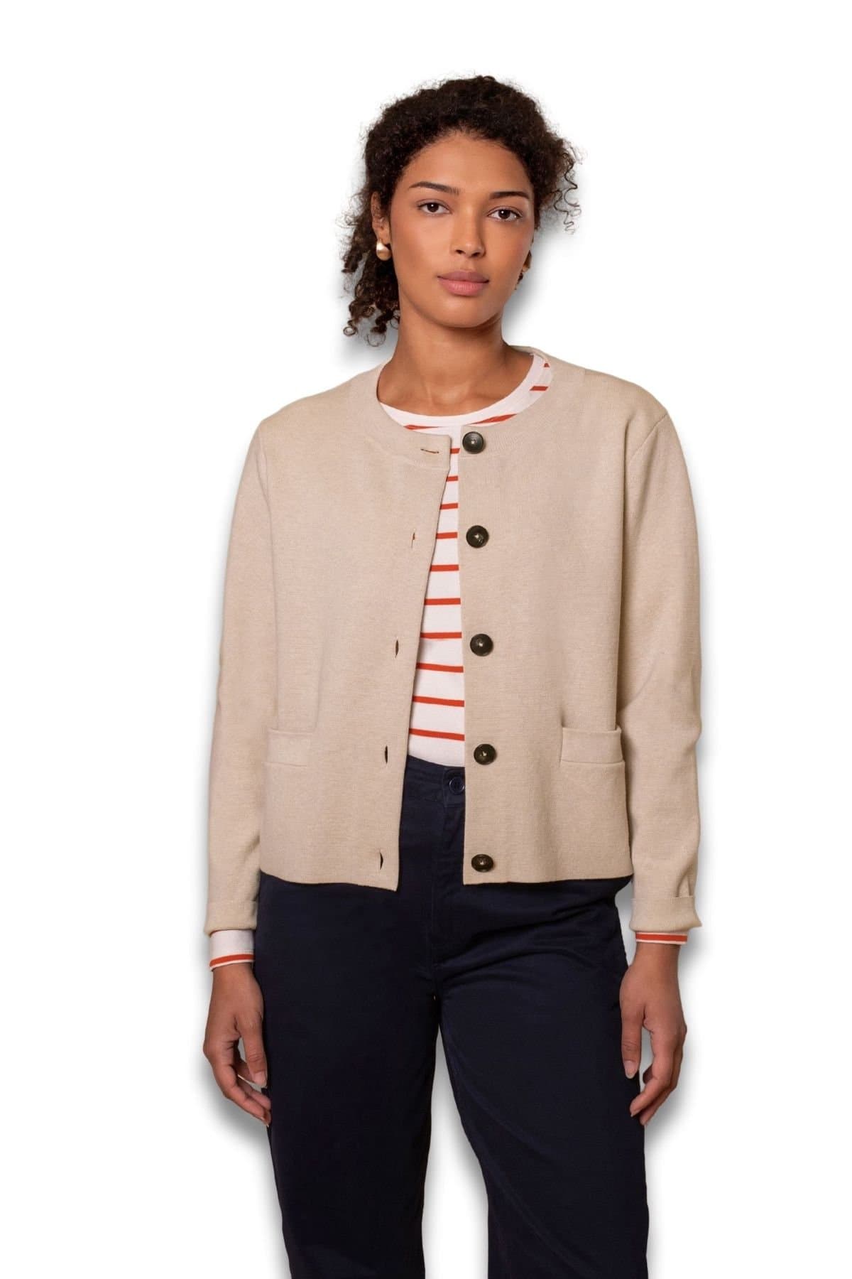 Celtic & Co Celtic & Co Women's Cotton Knitted Cardigan in Cream