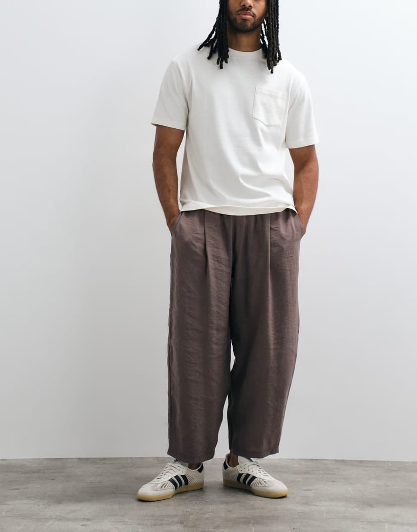 ASOS Reclaimed Vintage pull on trouser in brown - 1