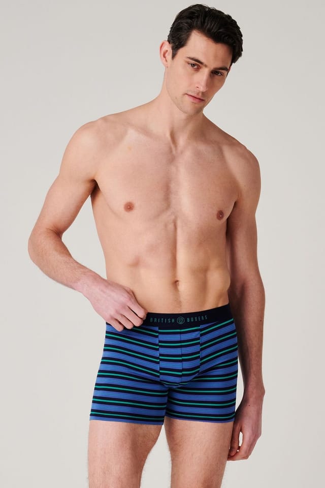 British Boxers British Boxers Men's Pack of Four "Electric Lime" Bamboo Stetch Trunks - 3