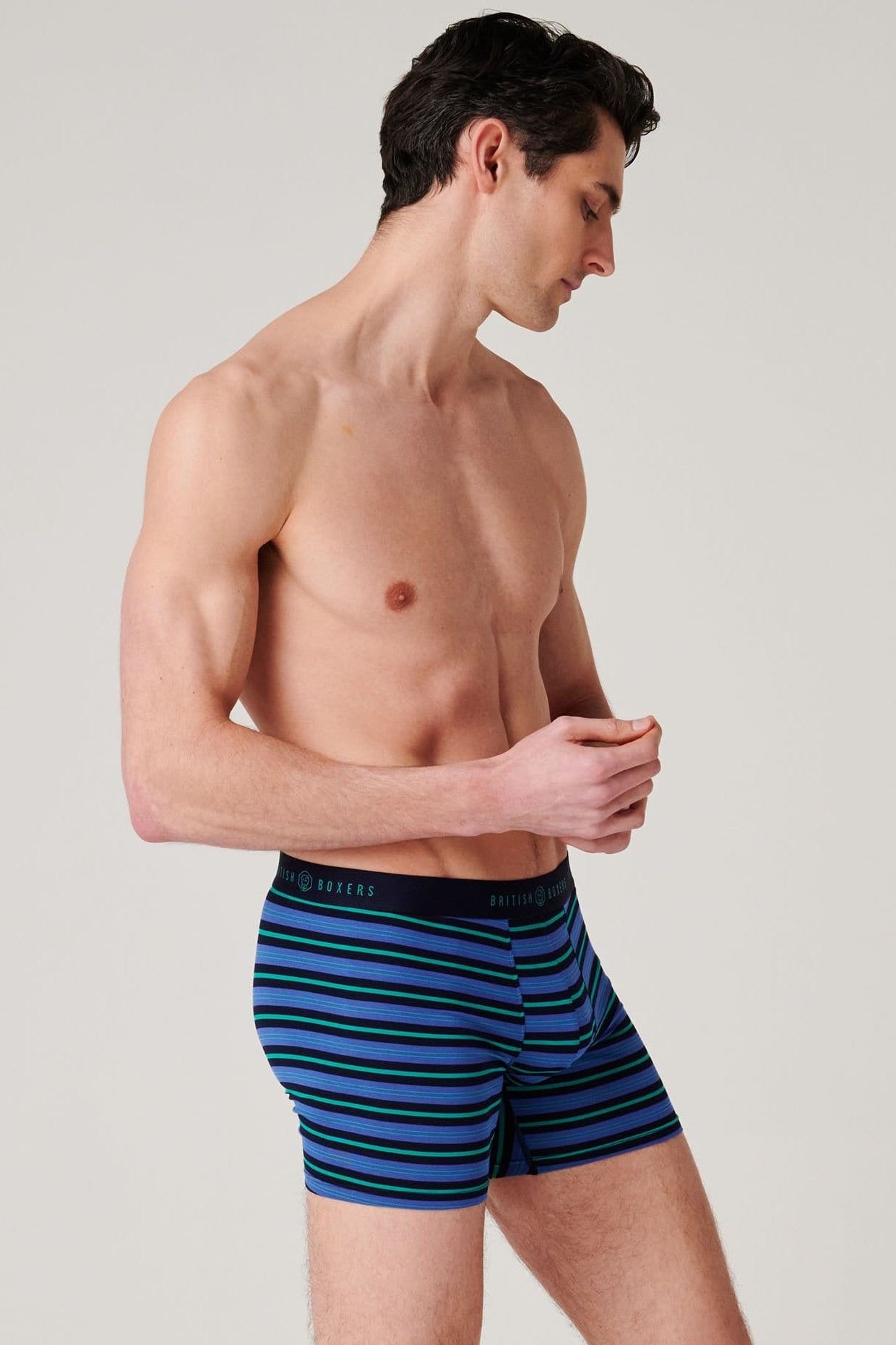 British Boxers British Boxers Men's Pack of Four "Electric Lime" Bamboo Stetch Trunks - 4