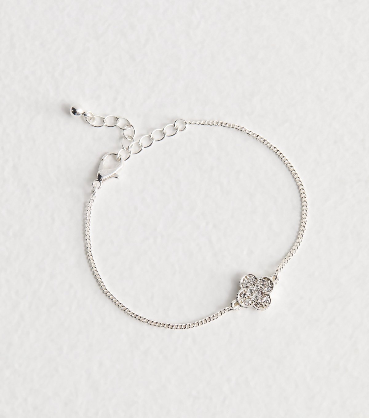 New Look Silver Tone Diamanté Flower Bracelet New Look - 3