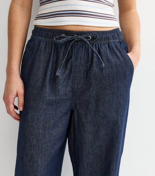 New Look Women's Petite Indigo Wash Chambray Denim Wide Leg Trousers New Look - 2