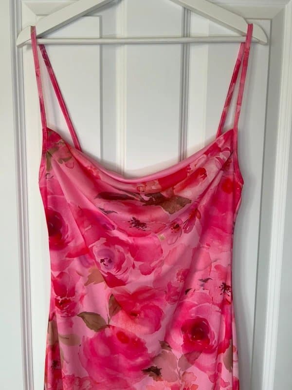 Shein Summer pink floral midi dress 🌸