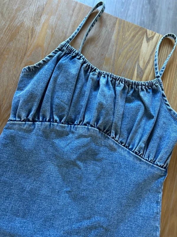 New Look New Look denim fitted mini dress