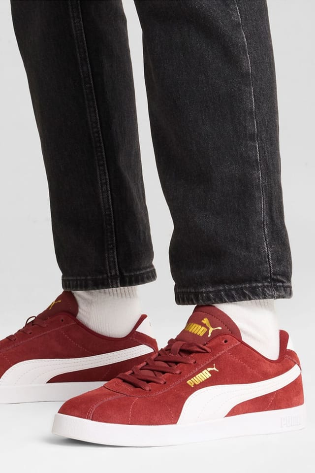 Puma Puma Women's Club II Red/White/Gold in Burgundy - 3