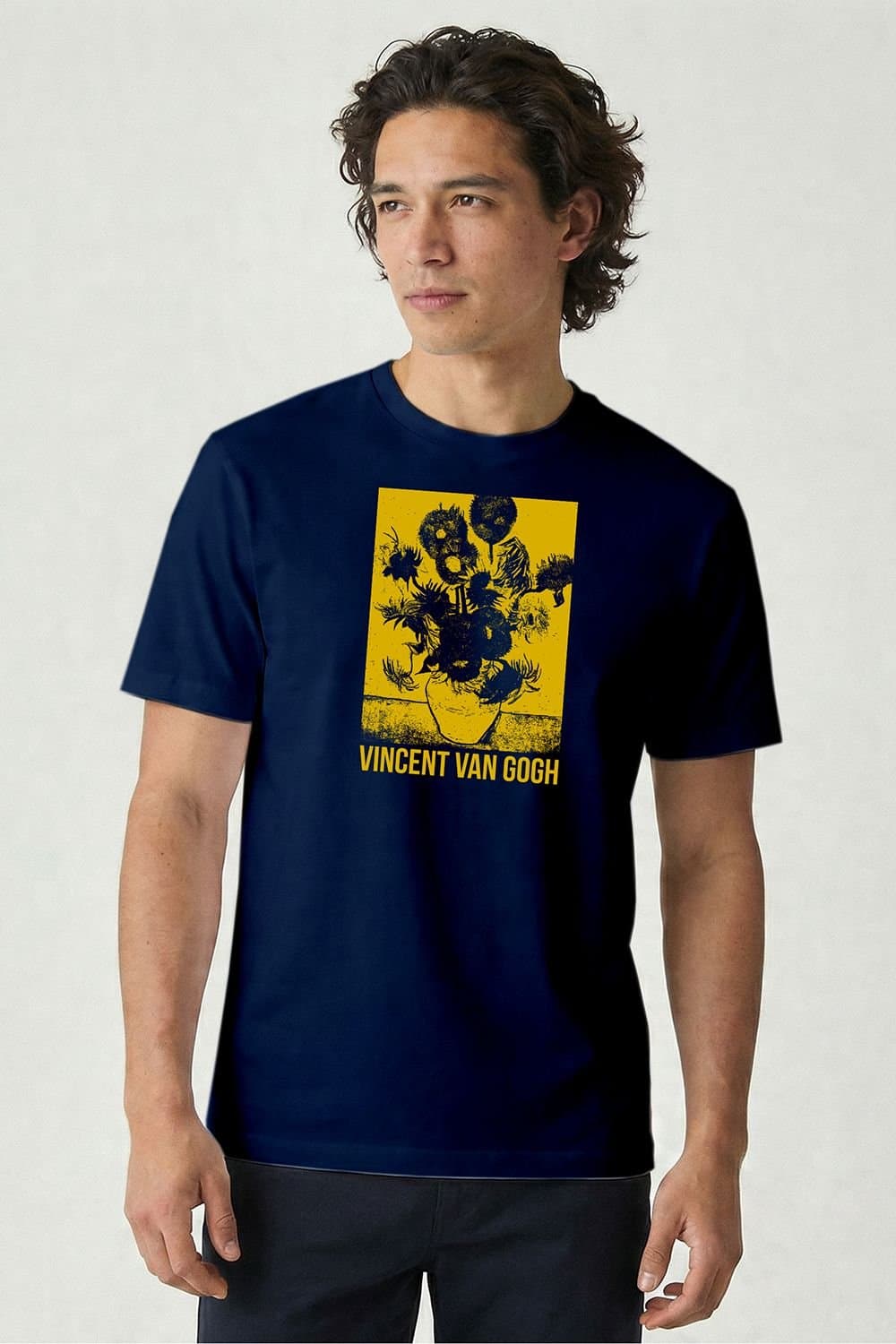Musee DArt Musee D'Art Men's Vincent Van Gogh - Mono Sunflowers T-Shirt in Navy