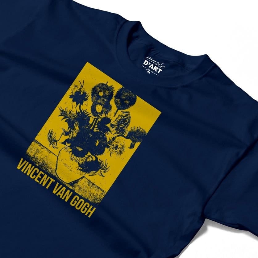 Musee DArt Musee D'Art Men's Vincent Van Gogh - Mono Sunflowers T-Shirt in Navy - 4