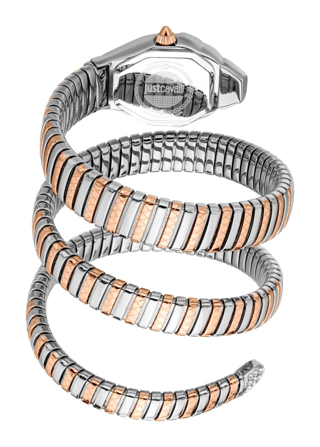 Just Cavalli Just Cavalli Women's Ambra Two Tones Rose Gold Silver Snake Watch - 2