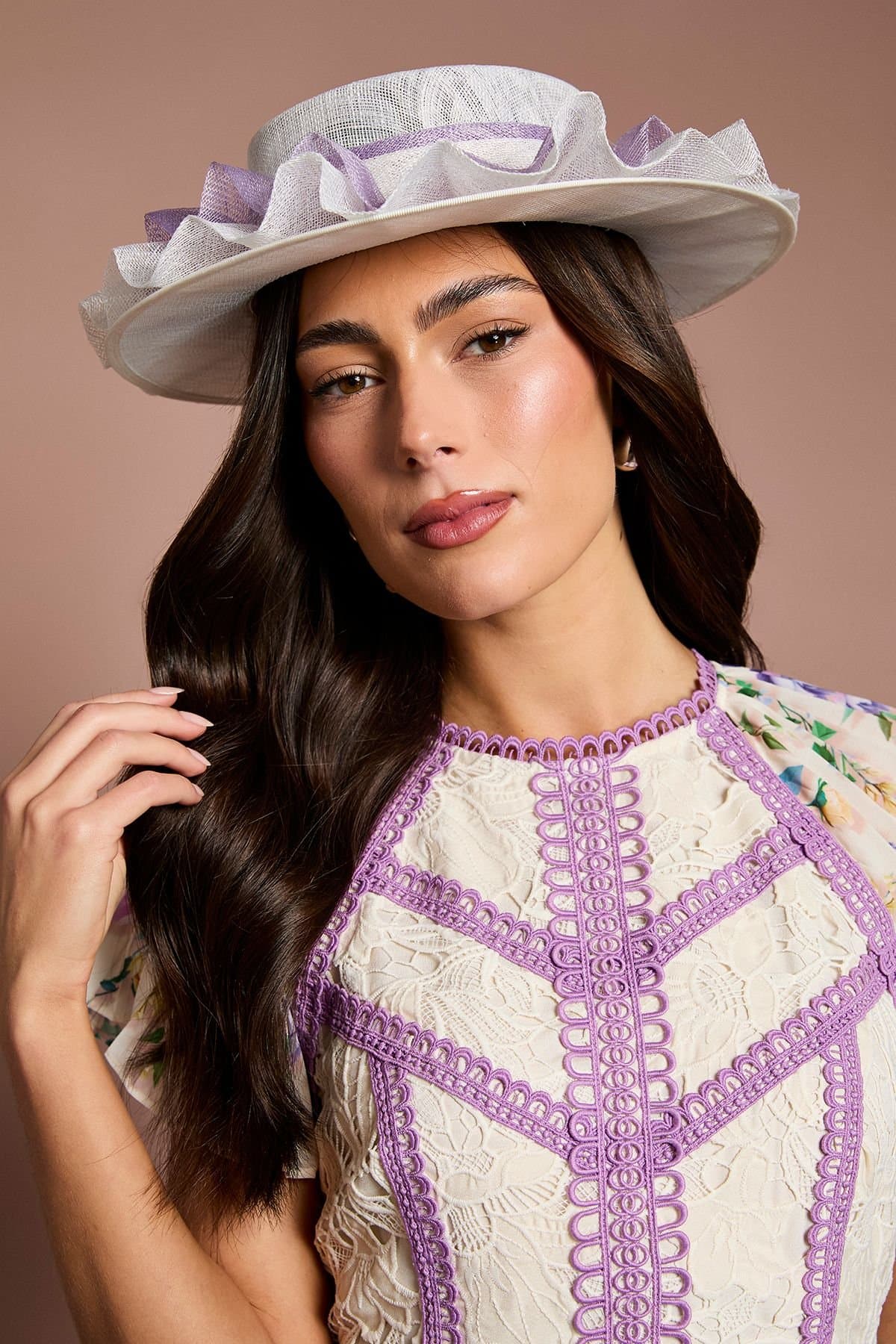 Coast Coast Cream Abaca Ruffle Boater Hat