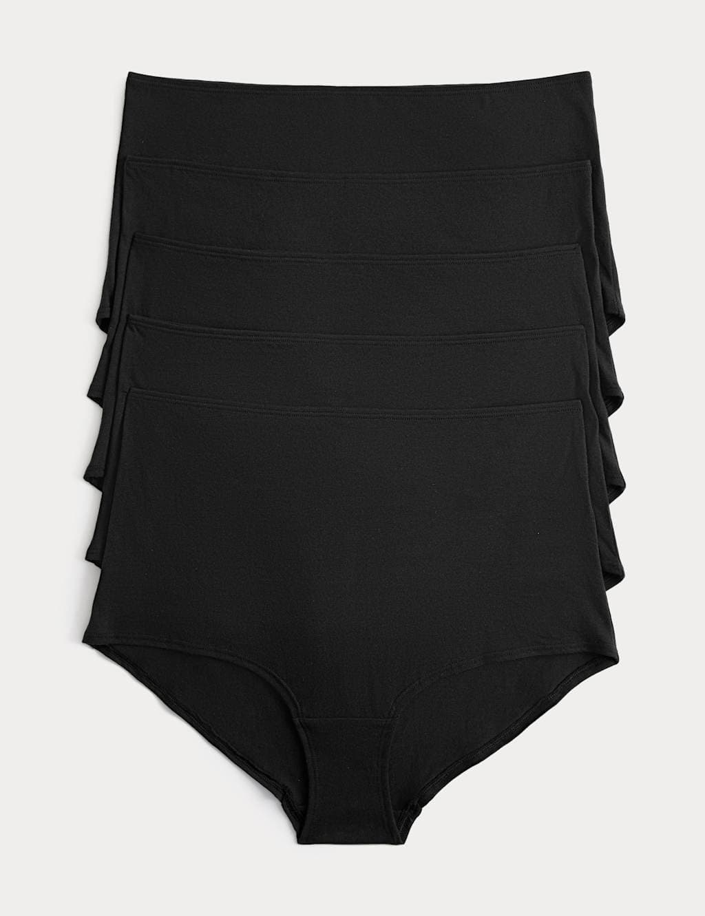Marks & Spencer M&S 5 Pack Pure Cotton High Rise Shorts Black