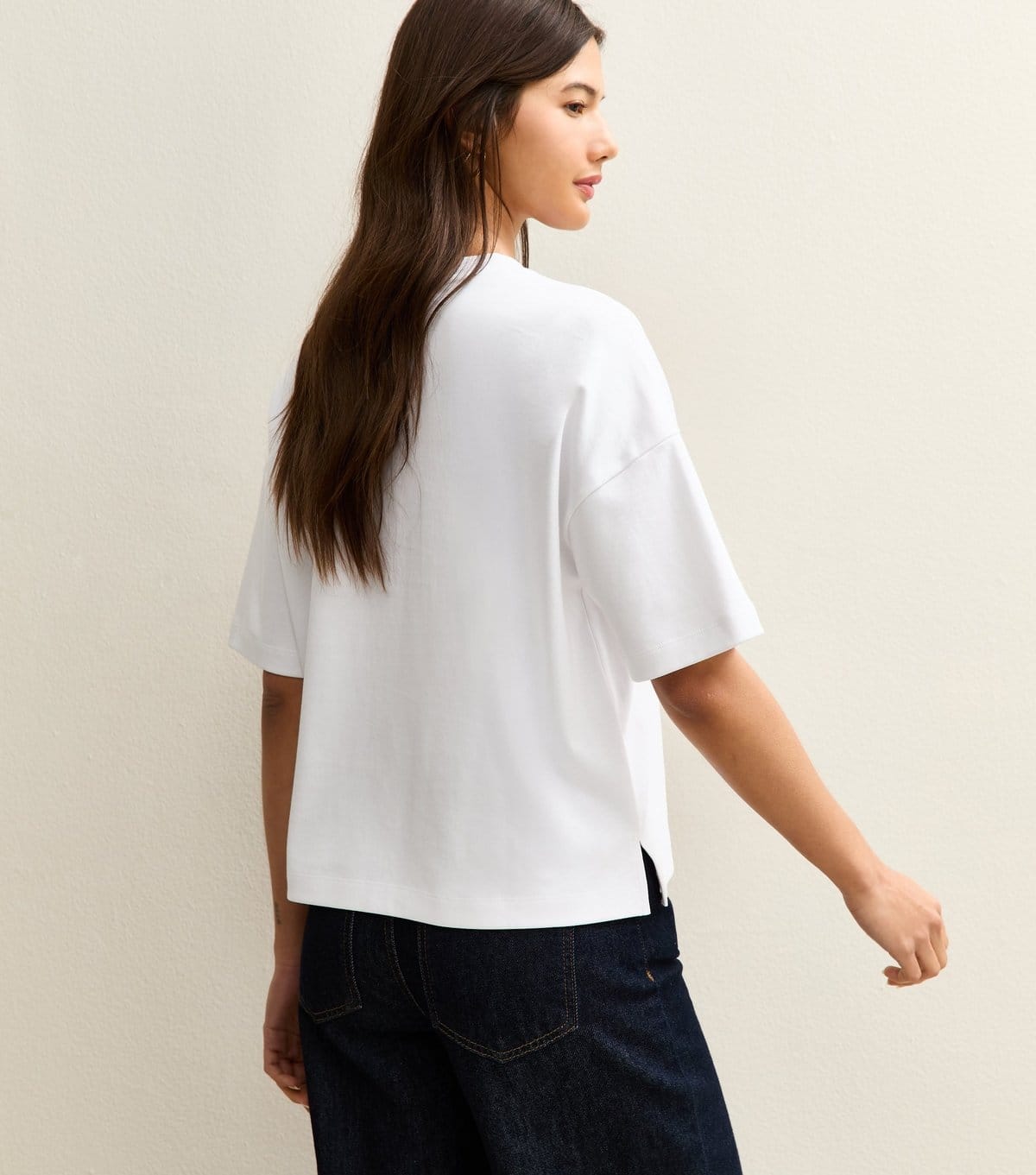 New Look Women's Premium White Heavyweight Cotton Side Split T-Shirt New Look - 4