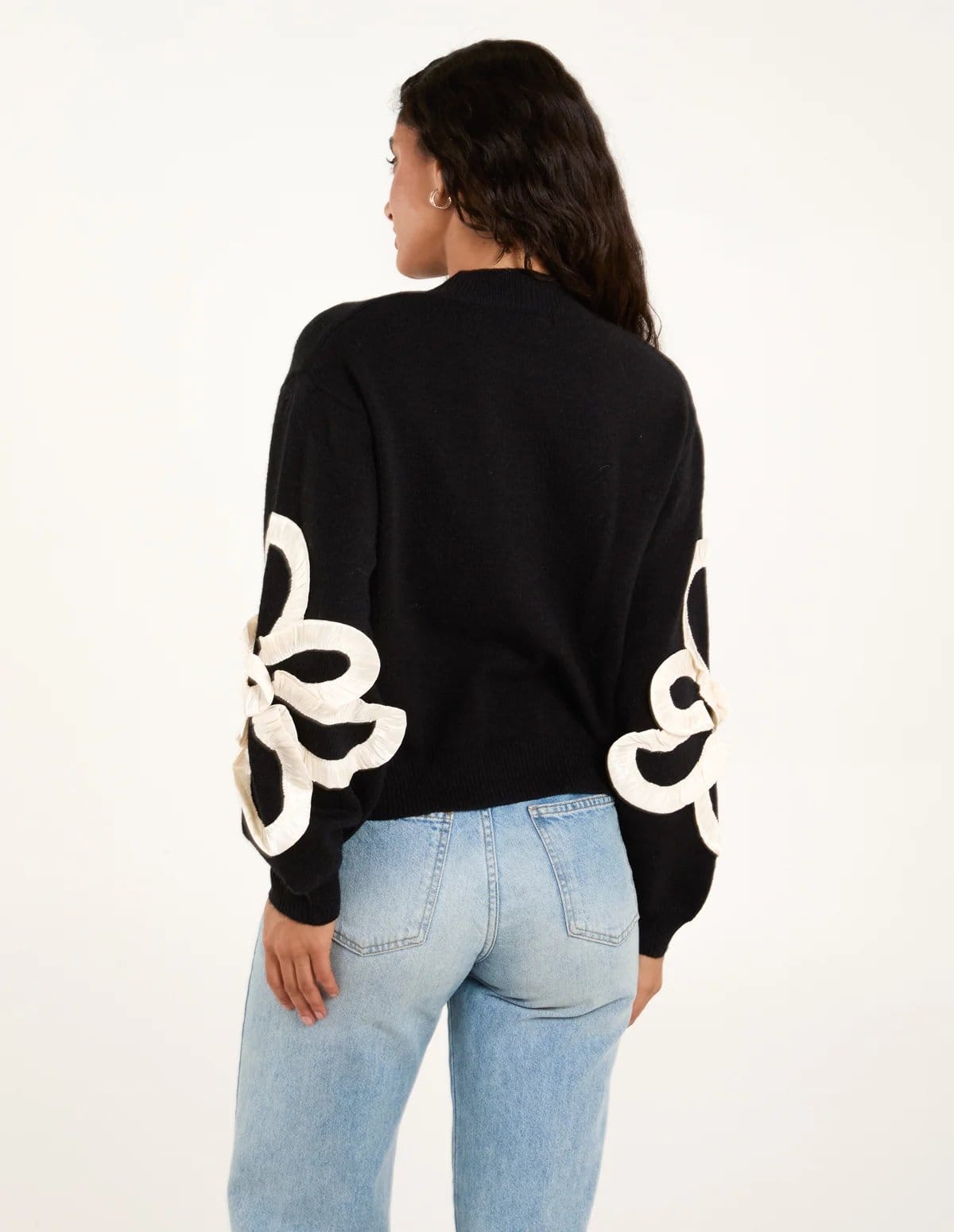 Blue Vanilla Frill Flower Knit Jumper - 4