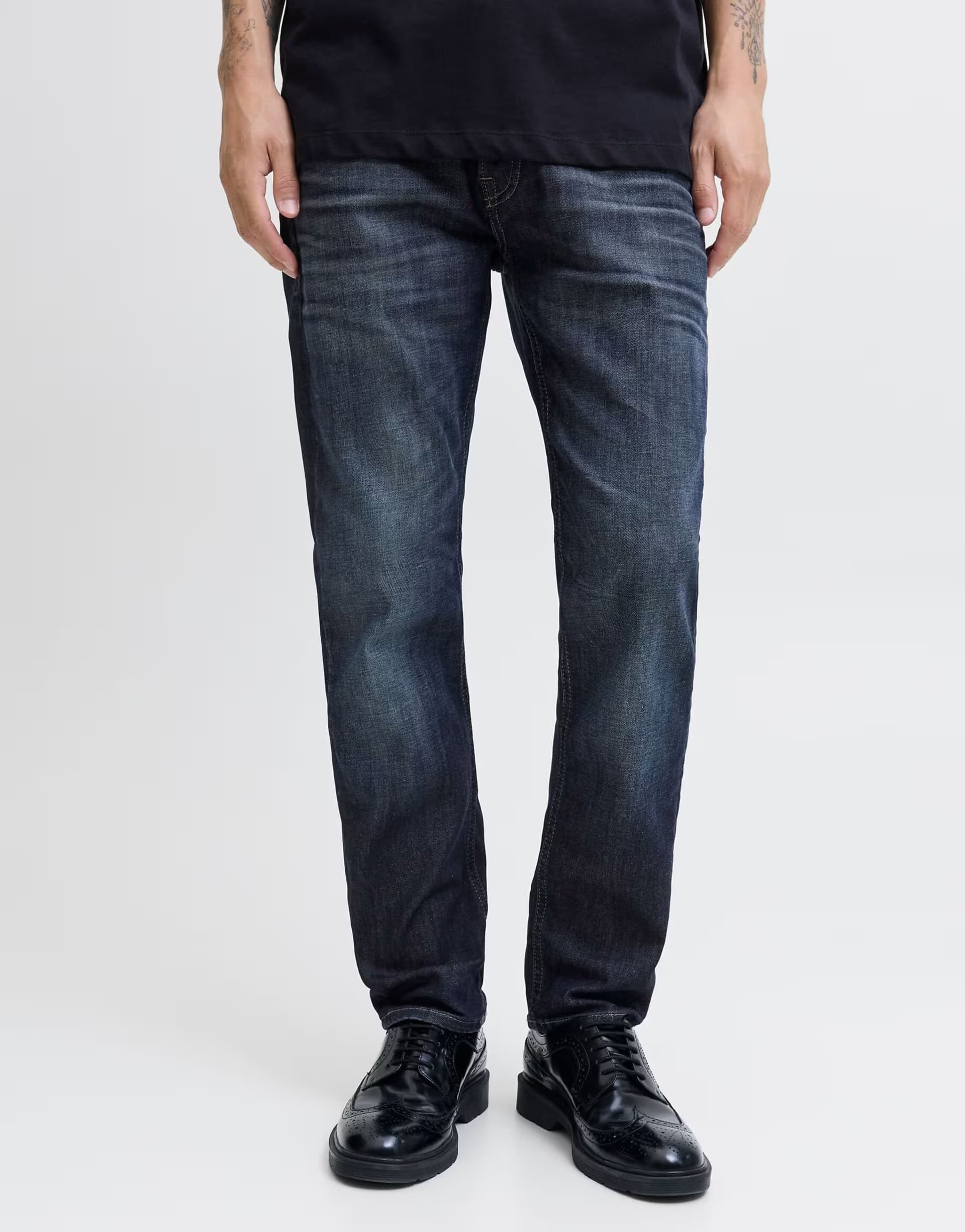 ASOS Jack & Jones Tapered fit jeans in blue denim
