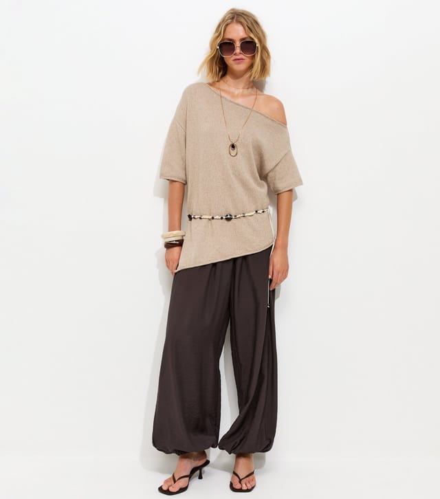 New Look Women's Dark Brown Cuffed Leg Trousers New Look - 2