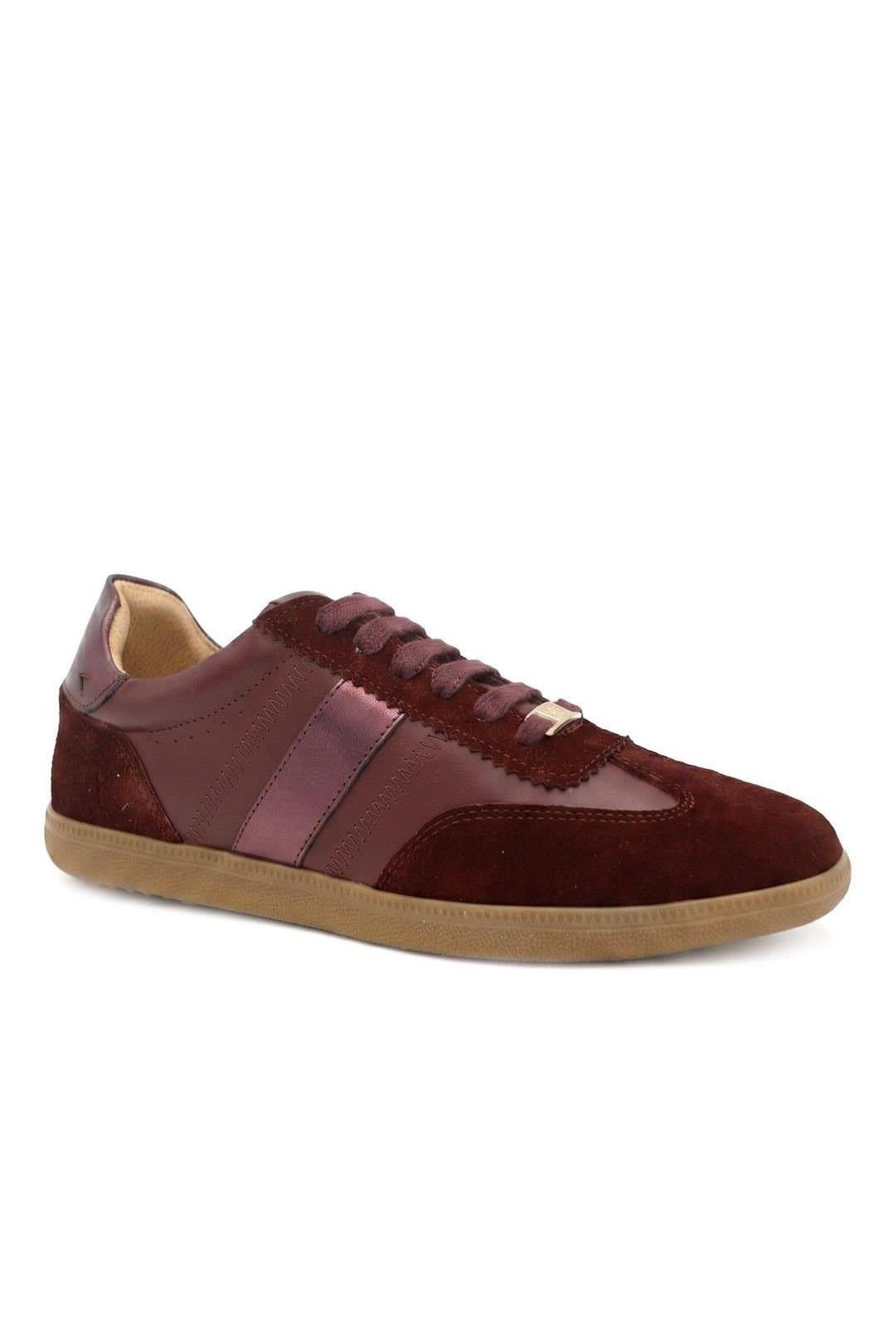 Jones Bootmaker Jones Bootmaker Burgundy Leather Trainers