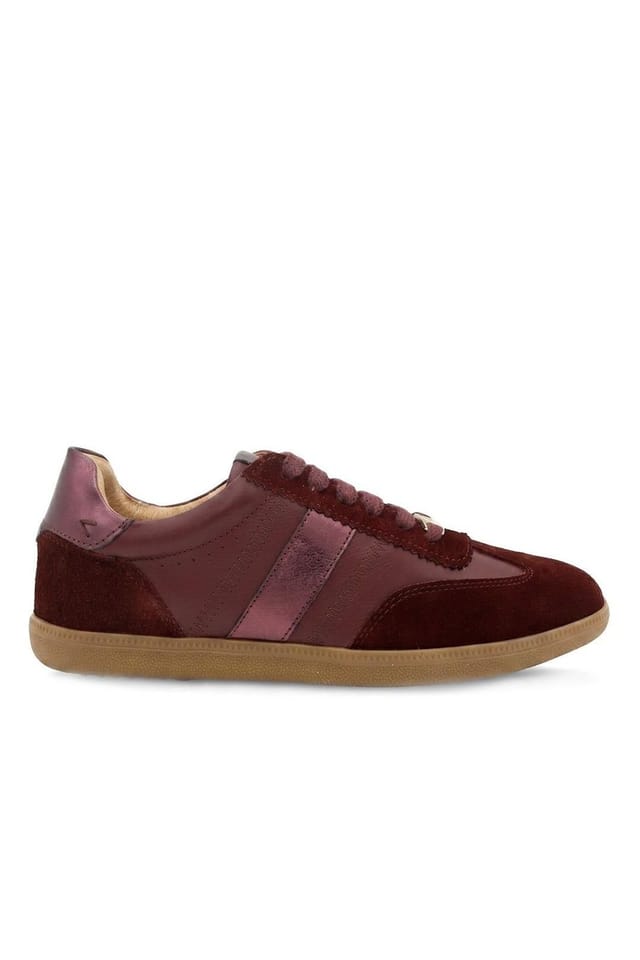Jones Bootmaker Jones Bootmaker Women's Artea Leather Trainers in Burgundy - 2